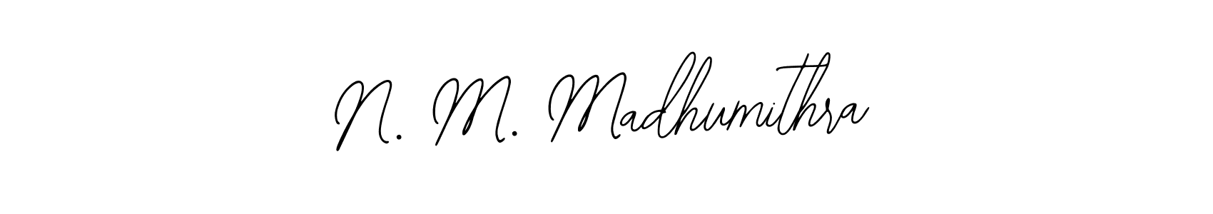 How to make N. M. Madhumithra name signature. Use Bearetta-2O07w style for creating short signs online. This is the latest handwritten sign. N. M. Madhumithra signature style 12 images and pictures png