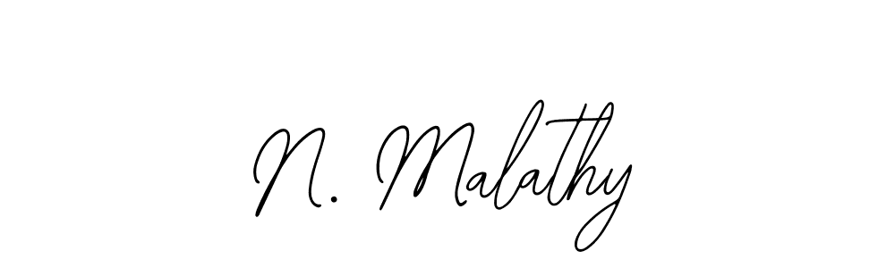 How to make N. Malathy name signature. Use Bearetta-2O07w style for creating short signs online. This is the latest handwritten sign. N. Malathy signature style 12 images and pictures png