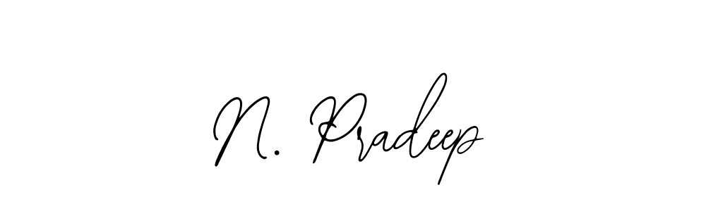 How to make N. Pradeep name signature. Use Bearetta-2O07w style for creating short signs online. This is the latest handwritten sign. N. Pradeep signature style 12 images and pictures png