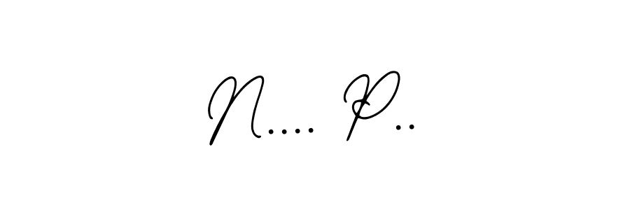 How to make N.... P.. name signature. Use Bearetta-2O07w style for creating short signs online. This is the latest handwritten sign. N.... P.. signature style 12 images and pictures png