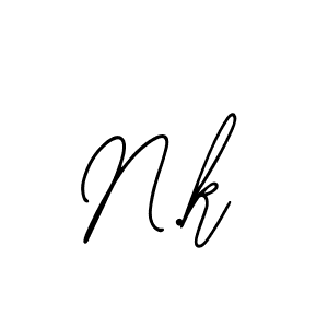 Make a beautiful signature design for name N.k. With this signature (Bearetta-2O07w) style, you can create a handwritten signature for free. N.k signature style 12 images and pictures png