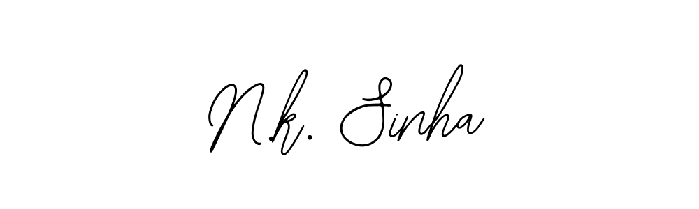 How to make N.k. Sinha name signature. Use Bearetta-2O07w style for creating short signs online. This is the latest handwritten sign. N.k. Sinha signature style 12 images and pictures png