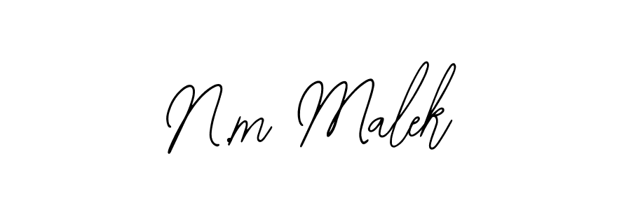 Create a beautiful signature design for name N.m Malek. With this signature (Bearetta-2O07w) fonts, you can make a handwritten signature for free. N.m Malek signature style 12 images and pictures png
