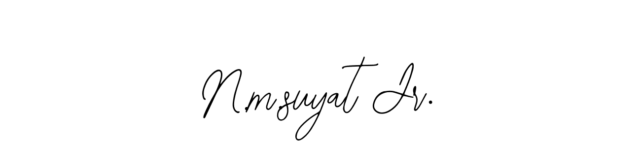 Make a beautiful signature design for name N.m.suyat Jr.. With this signature (Bearetta-2O07w) style, you can create a handwritten signature for free. N.m.suyat Jr. signature style 12 images and pictures png