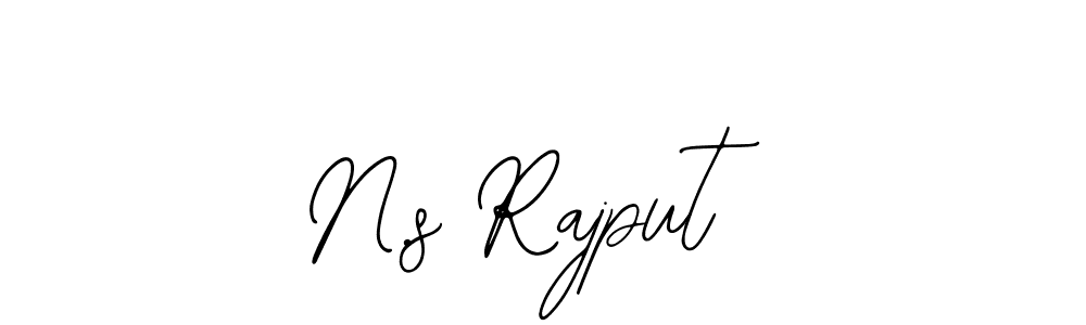 How to make N.s Rajput name signature. Use Bearetta-2O07w style for creating short signs online. This is the latest handwritten sign. N.s Rajput signature style 12 images and pictures png