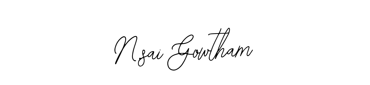Use a signature maker to create a handwritten signature online. With this signature software, you can design (Bearetta-2O07w) your own signature for name N.sai Gowtham. N.sai Gowtham signature style 12 images and pictures png