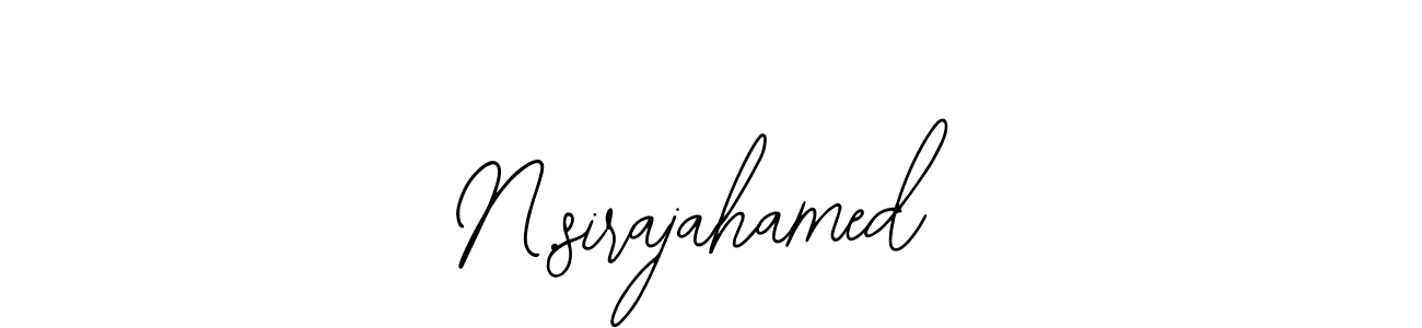 The best way (Bearetta-2O07w) to make a short signature is to pick only two or three words in your name. The name N.sirajahamed include a total of six letters. For converting this name. N.sirajahamed signature style 12 images and pictures png
