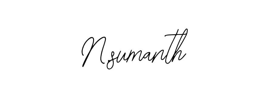 Design your own signature with our free online signature maker. With this signature software, you can create a handwritten (Bearetta-2O07w) signature for name N.sumanth. N.sumanth signature style 12 images and pictures png