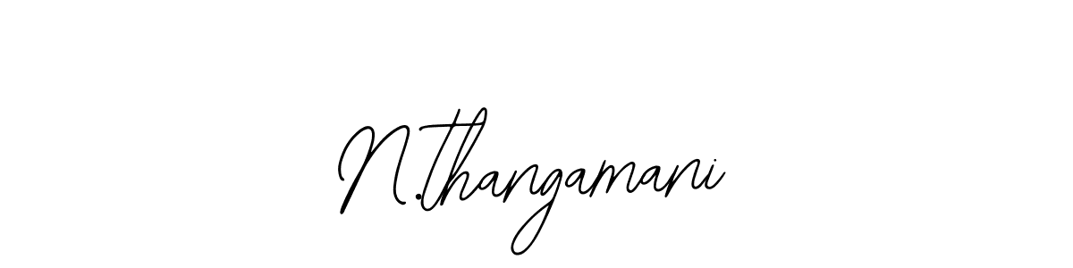 The best way (Bearetta-2O07w) to make a short signature is to pick only two or three words in your name. The name N.thangamani include a total of six letters. For converting this name. N.thangamani signature style 12 images and pictures png