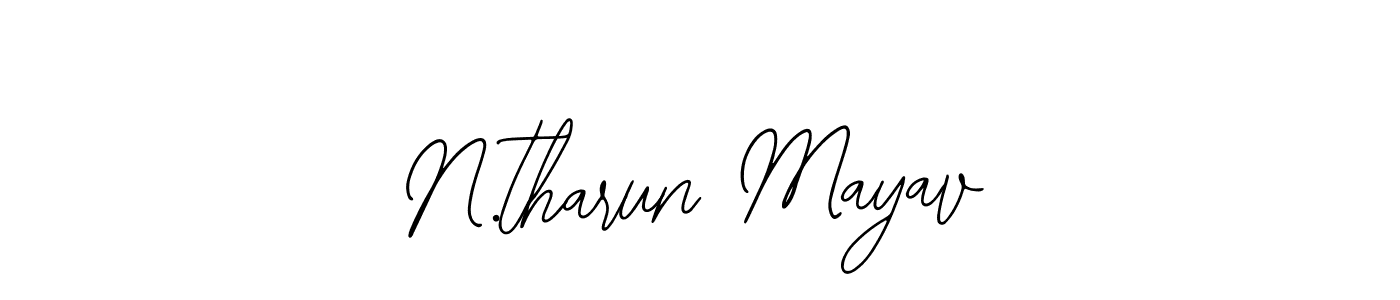 The best way (Bearetta-2O07w) to make a short signature is to pick only two or three words in your name. The name N.tharun Mayav include a total of six letters. For converting this name. N.tharun Mayav signature style 12 images and pictures png