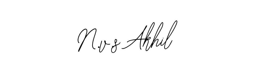 Use a signature maker to create a handwritten signature online. With this signature software, you can design (Bearetta-2O07w) your own signature for name N.v.s Akhil. N.v.s Akhil signature style 12 images and pictures png