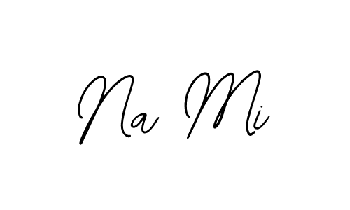 How to make Na Mi name signature. Use Bearetta-2O07w style for creating short signs online. This is the latest handwritten sign. Na Mi signature style 12 images and pictures png