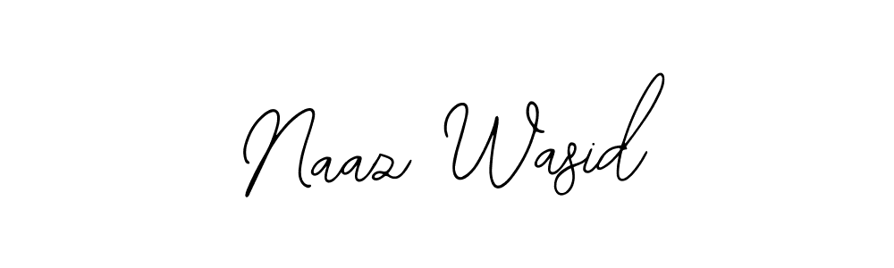 How to make Naaz Wasid name signature. Use Bearetta-2O07w style for creating short signs online. This is the latest handwritten sign. Naaz Wasid signature style 12 images and pictures png