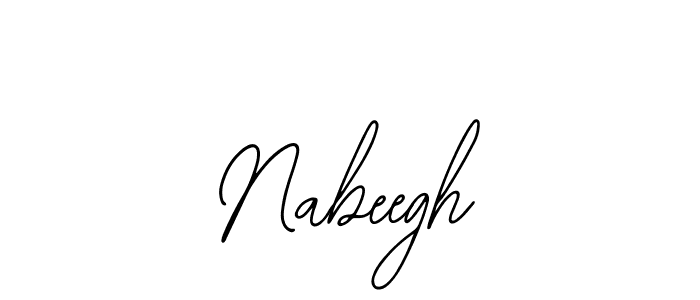 if you are searching for the best signature style for your name Nabeegh. so please give up your signature search. here we have designed multiple signature styles  using Bearetta-2O07w. Nabeegh signature style 12 images and pictures png