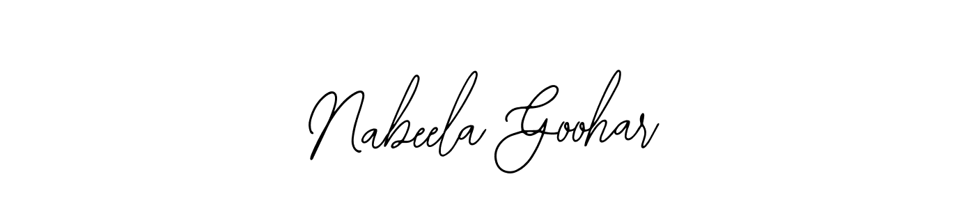 Design your own signature with our free online signature maker. With this signature software, you can create a handwritten (Bearetta-2O07w) signature for name Nabeela Goohar. Nabeela Goohar signature style 12 images and pictures png