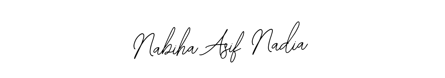 You should practise on your own different ways (Bearetta-2O07w) to write your name (Nabiha Asif Nadia) in signature. don't let someone else do it for you. Nabiha Asif Nadia signature style 12 images and pictures png