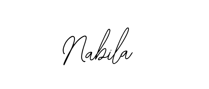 This is the best signature style for the Nabila  name. Also you like these signature font (Bearetta-2O07w). Mix name signature. Nabila  signature style 12 images and pictures png