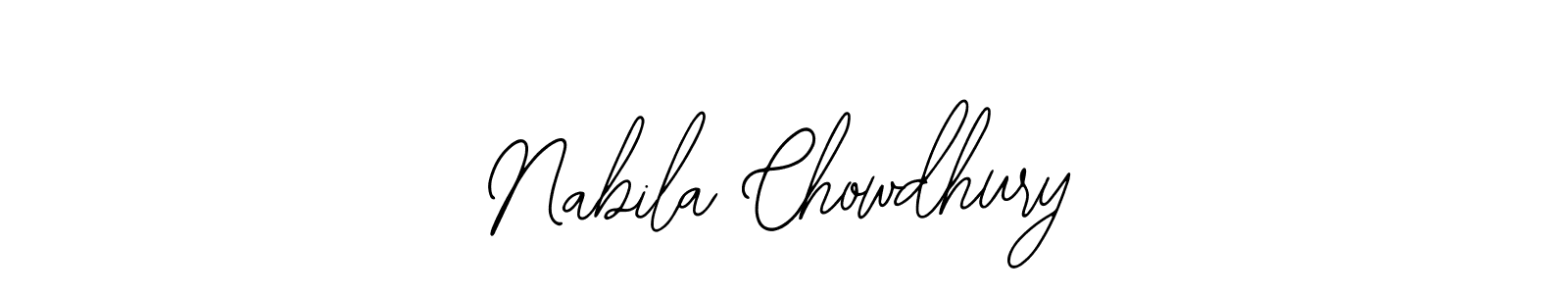 How to make Nabila Chowdhury name signature. Use Bearetta-2O07w style for creating short signs online. This is the latest handwritten sign. Nabila Chowdhury signature style 12 images and pictures png