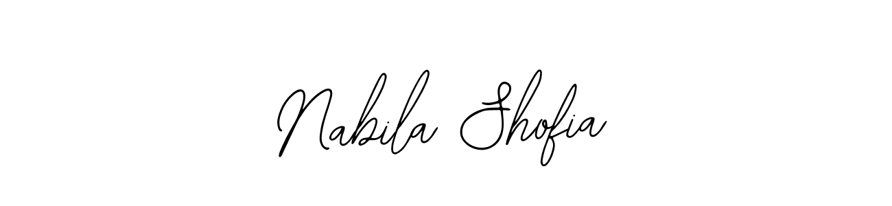 You should practise on your own different ways (Bearetta-2O07w) to write your name (Nabila Shofia) in signature. don't let someone else do it for you. Nabila Shofia signature style 12 images and pictures png