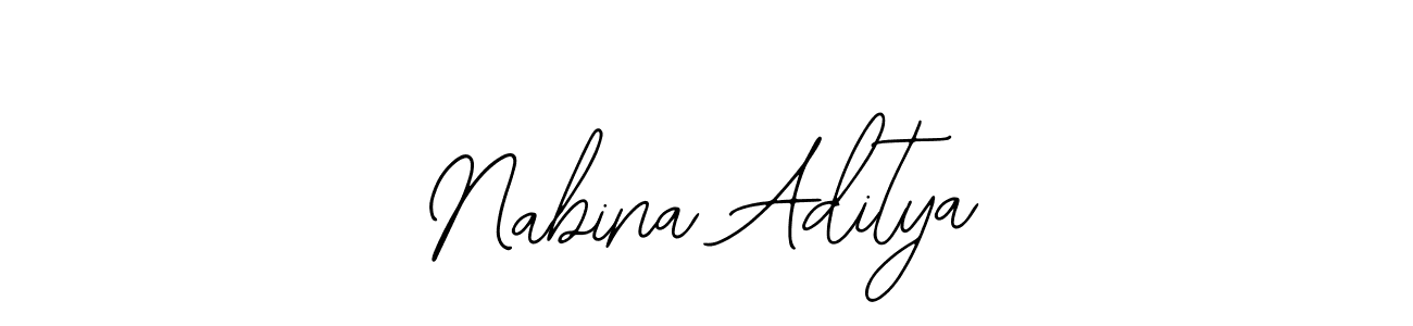 You should practise on your own different ways (Bearetta-2O07w) to write your name (Nabina Aditya) in signature. don't let someone else do it for you. Nabina Aditya signature style 12 images and pictures png