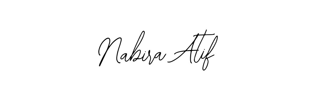 The best way (Bearetta-2O07w) to make a short signature is to pick only two or three words in your name. The name Nabira Atif include a total of six letters. For converting this name. Nabira Atif signature style 12 images and pictures png