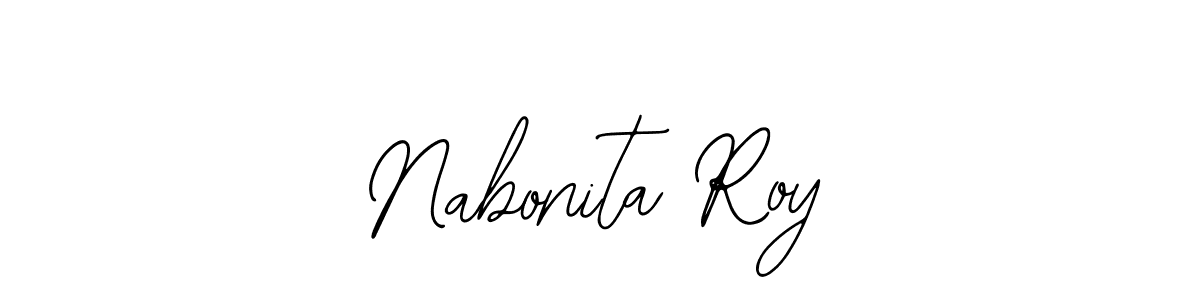 The best way (Bearetta-2O07w) to make a short signature is to pick only two or three words in your name. The name Nabonita Roy include a total of six letters. For converting this name. Nabonita Roy signature style 12 images and pictures png