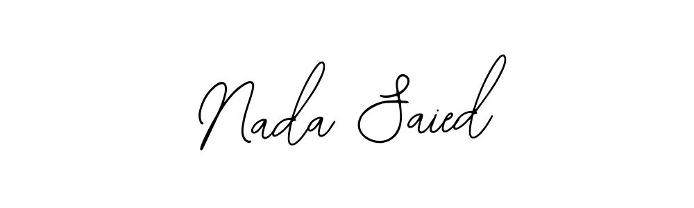 Design your own signature with our free online signature maker. With this signature software, you can create a handwritten (Bearetta-2O07w) signature for name Nada Saied. Nada Saied signature style 12 images and pictures png