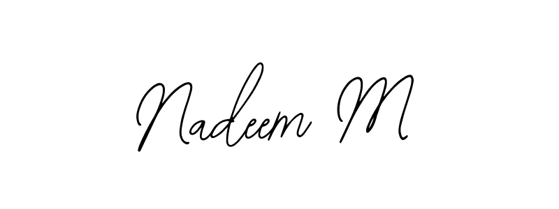 if you are searching for the best signature style for your name Nadeem M. so please give up your signature search. here we have designed multiple signature styles  using Bearetta-2O07w. Nadeem M signature style 12 images and pictures png