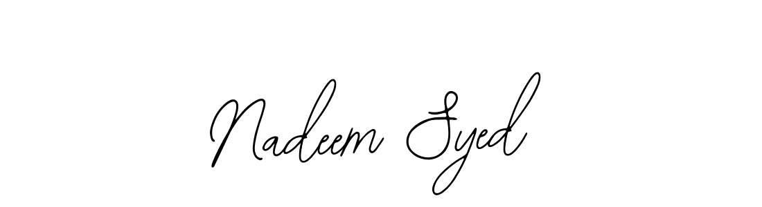 The best way (Bearetta-2O07w) to make a short signature is to pick only two or three words in your name. The name Nadeem Syed include a total of six letters. For converting this name. Nadeem Syed signature style 12 images and pictures png
