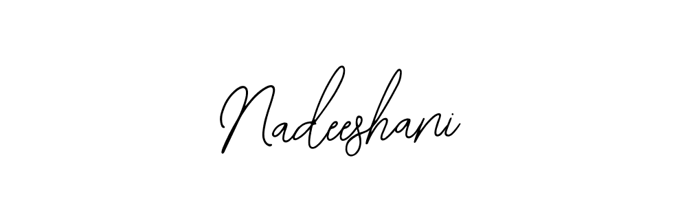 The best way (Bearetta-2O07w) to make a short signature is to pick only two or three words in your name. The name Nadeeshani include a total of six letters. For converting this name. Nadeeshani signature style 12 images and pictures png