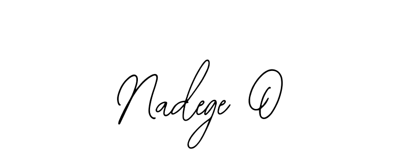 The best way (Bearetta-2O07w) to make a short signature is to pick only two or three words in your name. The name Nadege O include a total of six letters. For converting this name. Nadege O signature style 12 images and pictures png