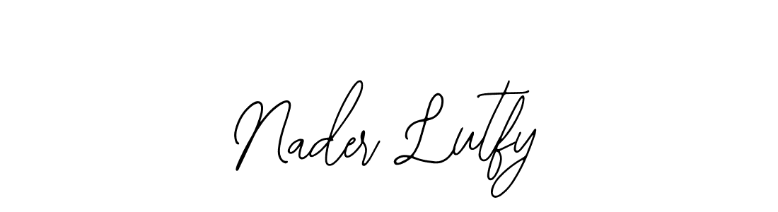 Make a beautiful signature design for name Nader Lutfy. Use this online signature maker to create a handwritten signature for free. Nader Lutfy signature style 12 images and pictures png