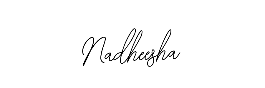 Use a signature maker to create a handwritten signature online. With this signature software, you can design (Bearetta-2O07w) your own signature for name Nadheesha. Nadheesha signature style 12 images and pictures png