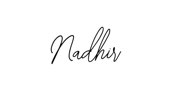 Make a beautiful signature design for name Nadhir. With this signature (Bearetta-2O07w) style, you can create a handwritten signature for free. Nadhir signature style 12 images and pictures png