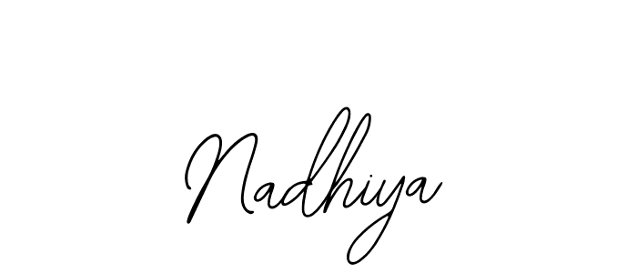 How to make Nadhiya name signature. Use Bearetta-2O07w style for creating short signs online. This is the latest handwritten sign. Nadhiya signature style 12 images and pictures png