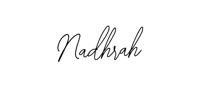 Design your own signature with our free online signature maker. With this signature software, you can create a handwritten (Bearetta-2O07w) signature for name Nadhrah. Nadhrah signature style 12 images and pictures png