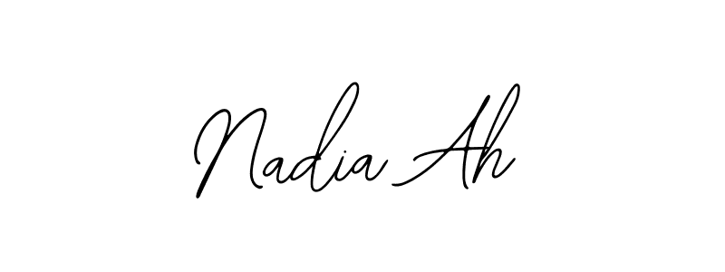 You should practise on your own different ways (Bearetta-2O07w) to write your name (Nadia Ah) in signature. don't let someone else do it for you. Nadia Ah signature style 12 images and pictures png