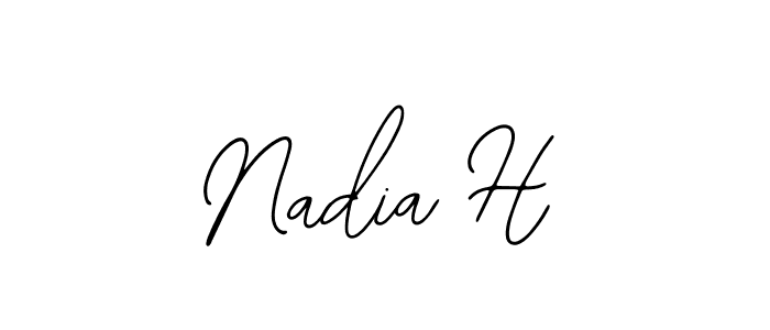 This is the best signature style for the Nadia H name. Also you like these signature font (Bearetta-2O07w). Mix name signature. Nadia H signature style 12 images and pictures png