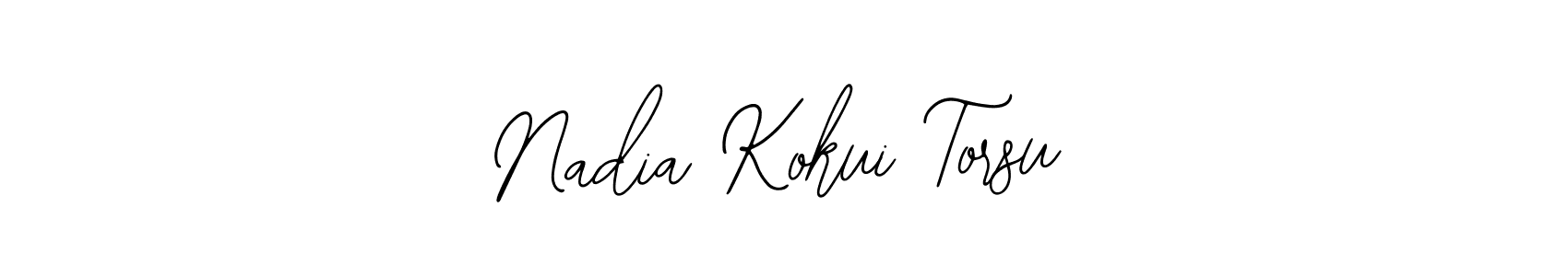 The best way (Bearetta-2O07w) to make a short signature is to pick only two or three words in your name. The name Nadia Kokui Torsu include a total of six letters. For converting this name. Nadia Kokui Torsu signature style 12 images and pictures png