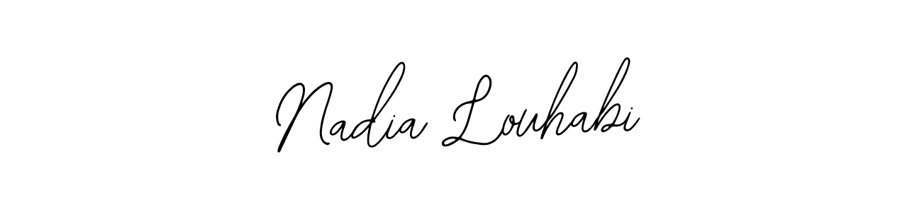 This is the best signature style for the Nadia Louhabi name. Also you like these signature font (Bearetta-2O07w). Mix name signature. Nadia Louhabi signature style 12 images and pictures png