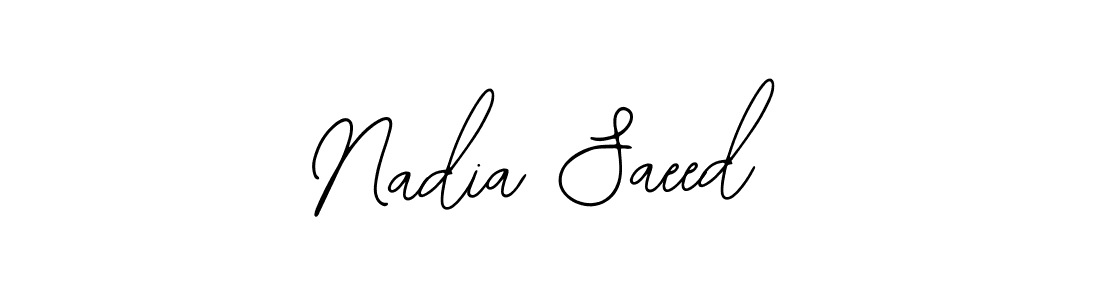 Use a signature maker to create a handwritten signature online. With this signature software, you can design (Bearetta-2O07w) your own signature for name Nadia Saeed. Nadia Saeed signature style 12 images and pictures png