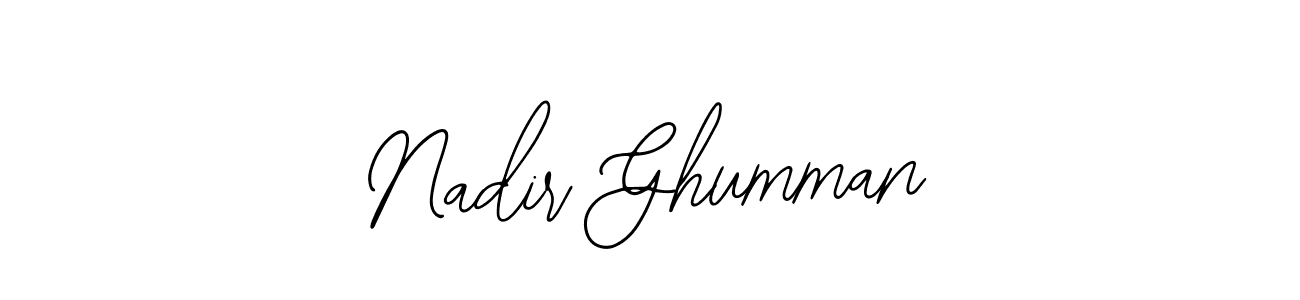How to make Nadir Ghumman name signature. Use Bearetta-2O07w style for creating short signs online. This is the latest handwritten sign. Nadir Ghumman signature style 12 images and pictures png