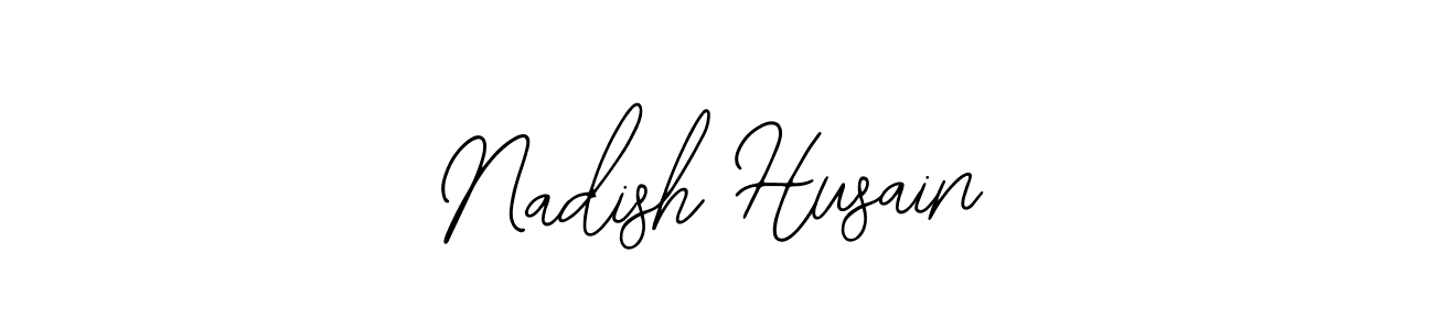 The best way (Bearetta-2O07w) to make a short signature is to pick only two or three words in your name. The name Nadish Husain include a total of six letters. For converting this name. Nadish Husain signature style 12 images and pictures png