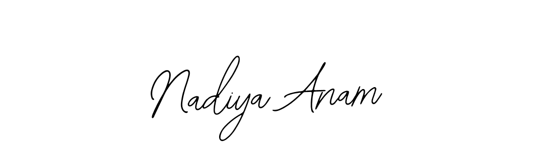 You should practise on your own different ways (Bearetta-2O07w) to write your name (Nadiya Anam) in signature. don't let someone else do it for you. Nadiya Anam signature style 12 images and pictures png