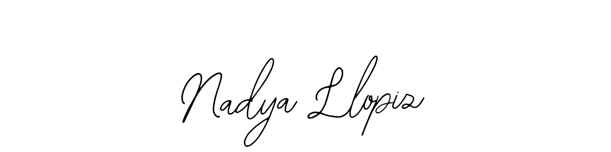 This is the best signature style for the Nadya Llopiz name. Also you like these signature font (Bearetta-2O07w). Mix name signature. Nadya Llopiz signature style 12 images and pictures png