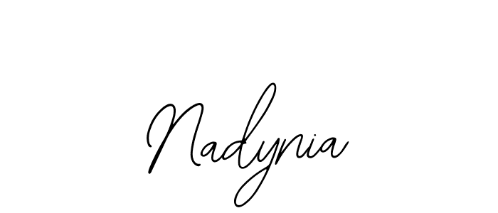 if you are searching for the best signature style for your name Nadynia. so please give up your signature search. here we have designed multiple signature styles  using Bearetta-2O07w. Nadynia signature style 12 images and pictures png