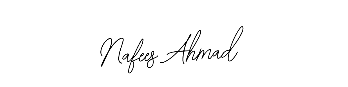 You should practise on your own different ways (Bearetta-2O07w) to write your name (Nafees Ahmad) in signature. don't let someone else do it for you. Nafees Ahmad signature style 12 images and pictures png