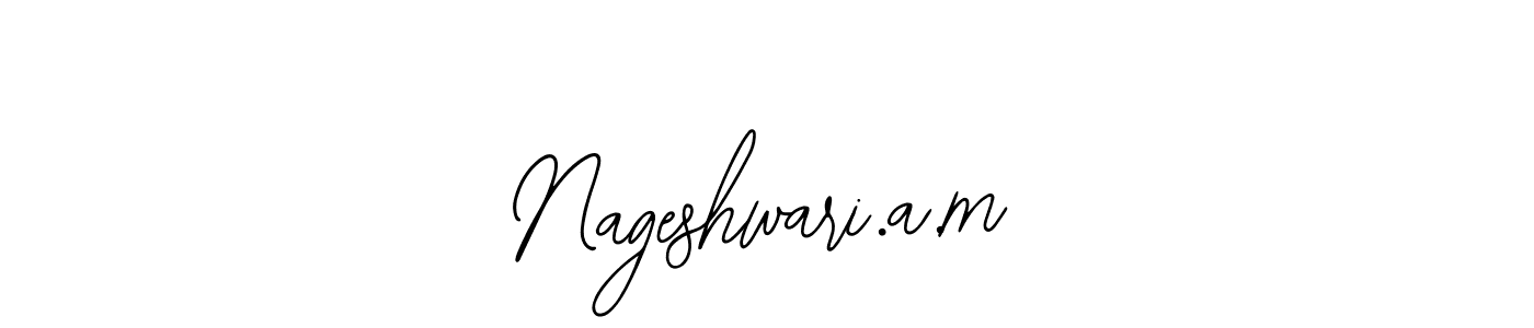How to make Nageshwari.a.m name signature. Use Bearetta-2O07w style for creating short signs online. This is the latest handwritten sign. Nageshwari.a.m signature style 12 images and pictures png