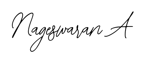 The Bearetta-2O07w font transforms the name Nageswaran A into an executive sign with sharp precision and distinguished character. Nageswaran A signature style 12 images and pictures png