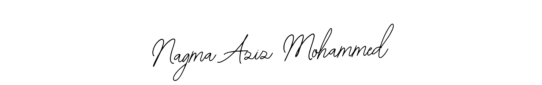 The best way (Bearetta-2O07w) to make a short signature is to pick only two or three words in your name. The name Nagma Aziz Mohammed include a total of six letters. For converting this name. Nagma Aziz Mohammed signature style 12 images and pictures png
